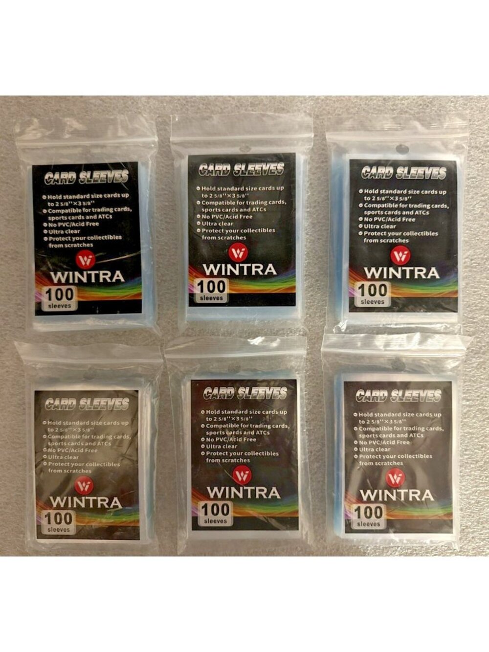 600 Trading Card Sleeves Ultra Clear Top Loading Standard Size Acid Free No PVC